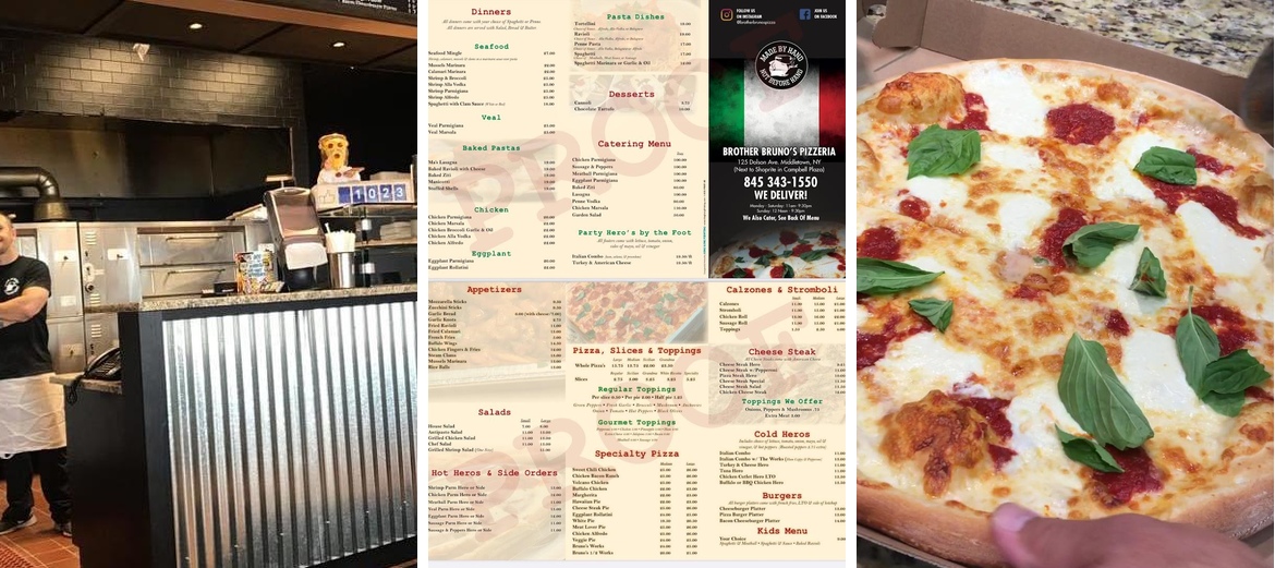Brother Bruno's Pizzeria Middletown Menu