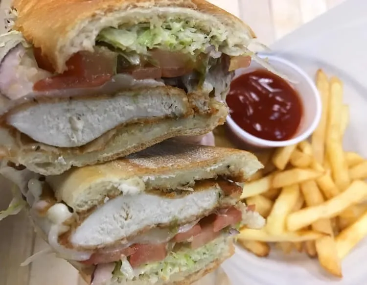 Chicken Cutlet Sandwich with a Side of Fries