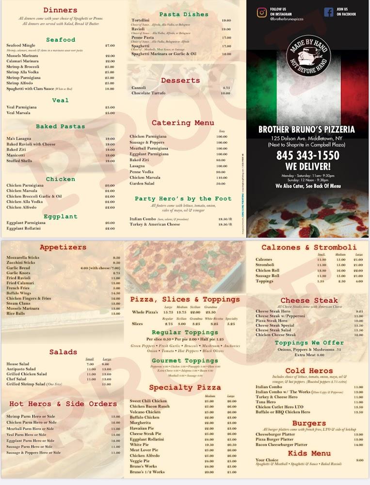 Brother Bruno's Pizzeria Middletown Menu image 1